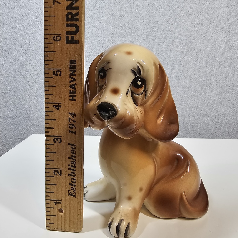 Basset Hound Dog VTG Sad Eyes Sitting Statue Figurine Japan Retro Adorable 5.5" - Picture 11 of 14